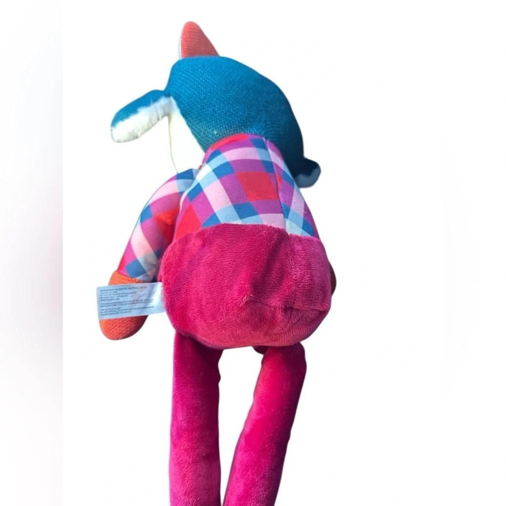 Spark imagine Adorable Plush Fox with preppy suspenders & plaid top & bow tie